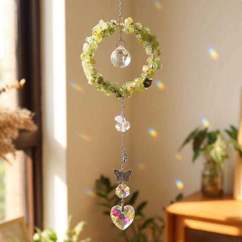 Crystal Suncatcher Stone Rainbow Maker Window Hanging Garden Decor