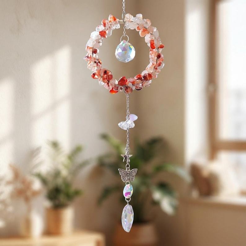 Crystal Suncatcher Stone Rainbow Maker Window Hanging Garden Decor