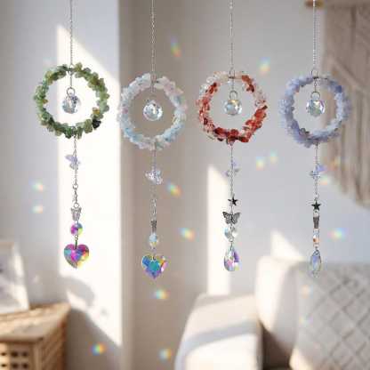 Crystal Suncatcher Stone Rainbow Maker Window Hanging Garden Decor