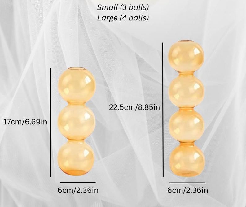 Colourful Glass Bubble Vase Set, Modern Decorative Vases