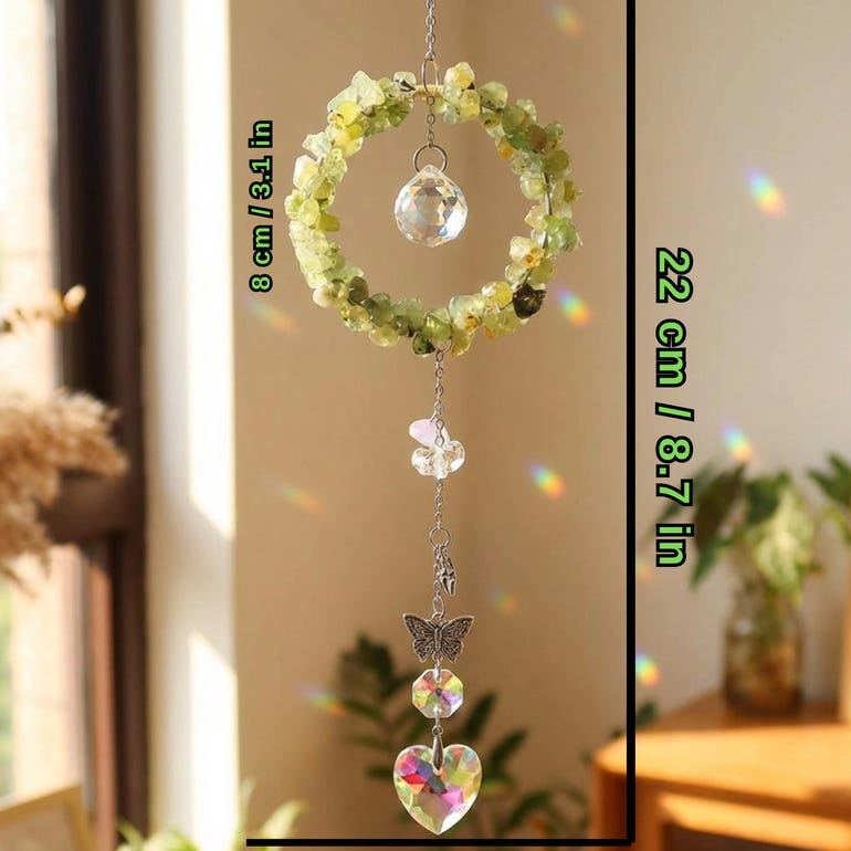 Crystal Suncatcher Stone Rainbow Maker Window Hanging Garden Decor