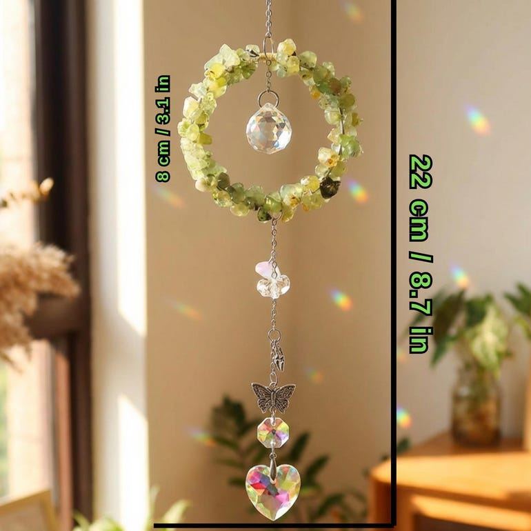 Crystal Suncatcher Stone Rainbow Maker Window Hanging Garden Decor