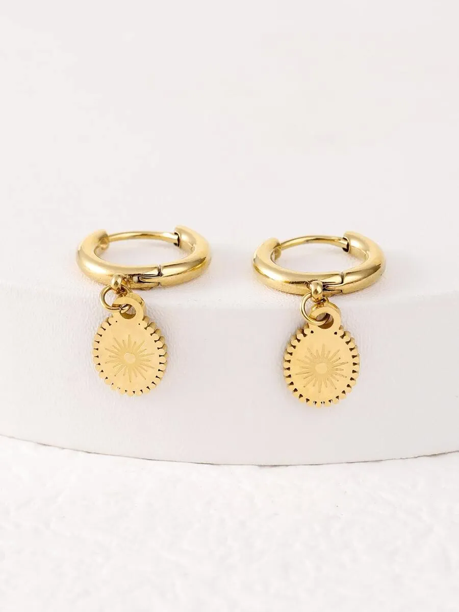 Round Drop Earrings