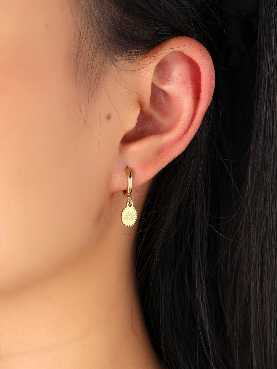 Round Drop Earrings