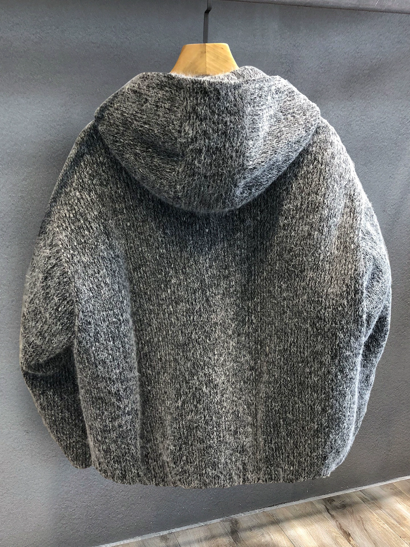 Down-filled hooded jacket