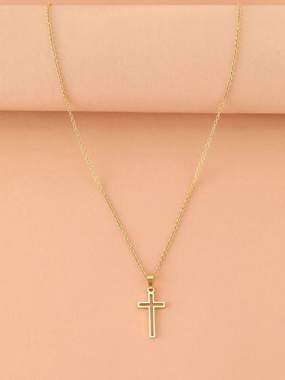 Stainless Steel Necklace For Women Lover's Chain Cross Necklace Small Cross Jewelry