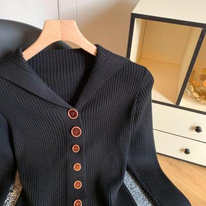 Womens Striped Cardigan Sweaters Casual Open Front Long Sleeve Button Down Knit Outwear