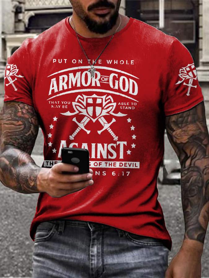 Men's Armor of God Printed T-shirt