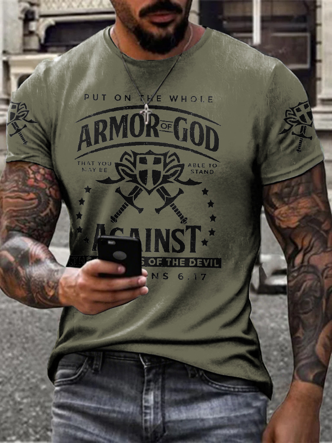 Men's Armor of God Printed T-shirt