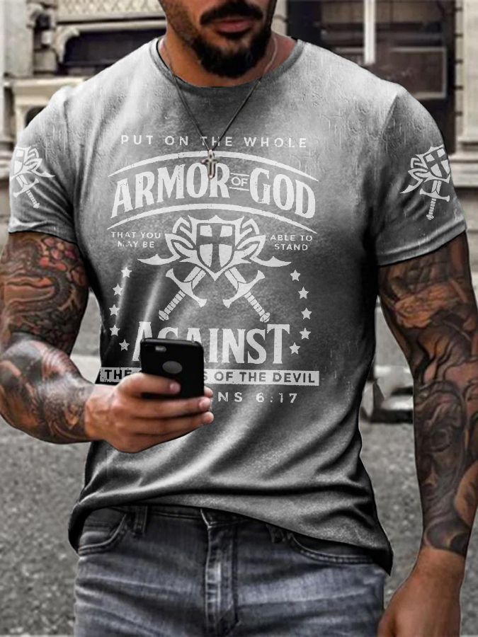 Men's Armor of God Printed T-shirt