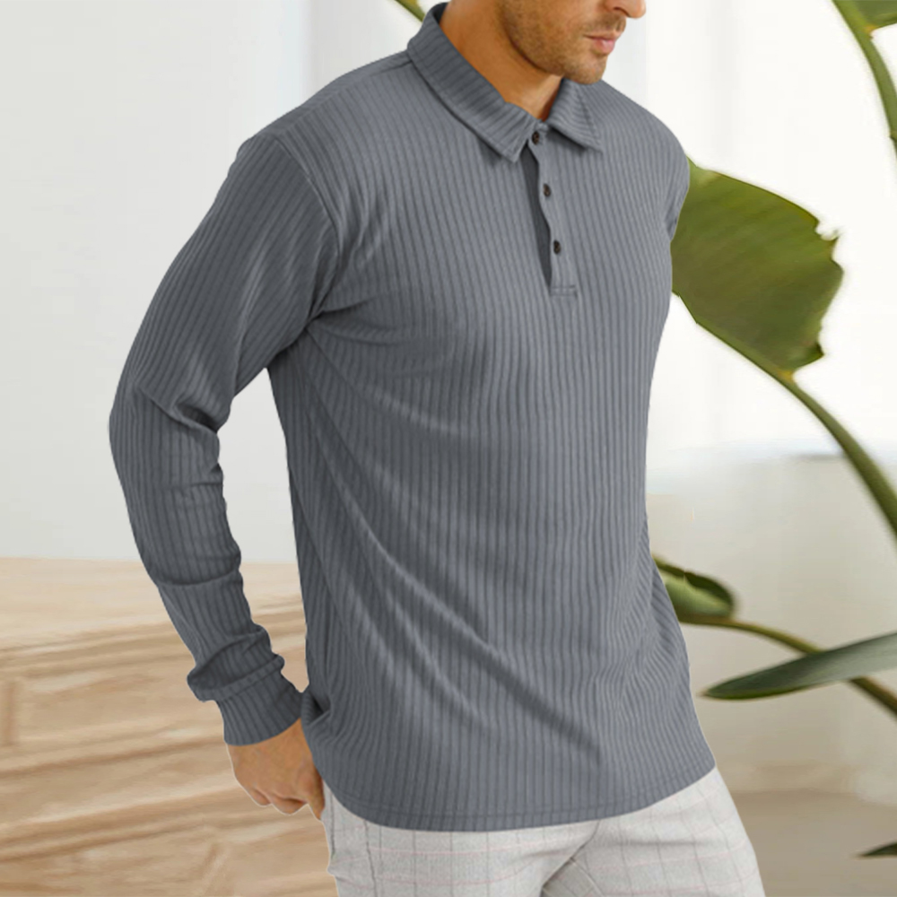 Blauschwan™ Herren Classic Casual Revers Knopf Langarm Polo Shirt