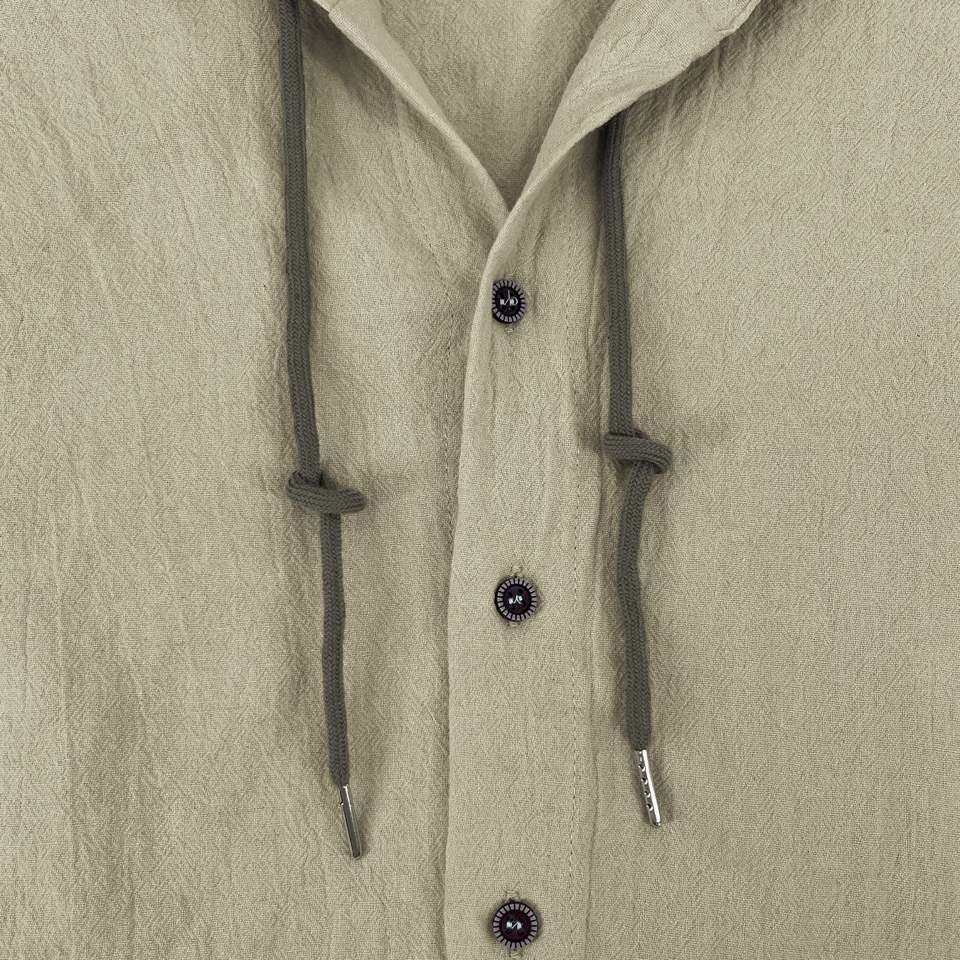 Cosmine Einfarbiges Herren-T-Shirt Mit Kapuze Aus Baumwolle Und Leinen