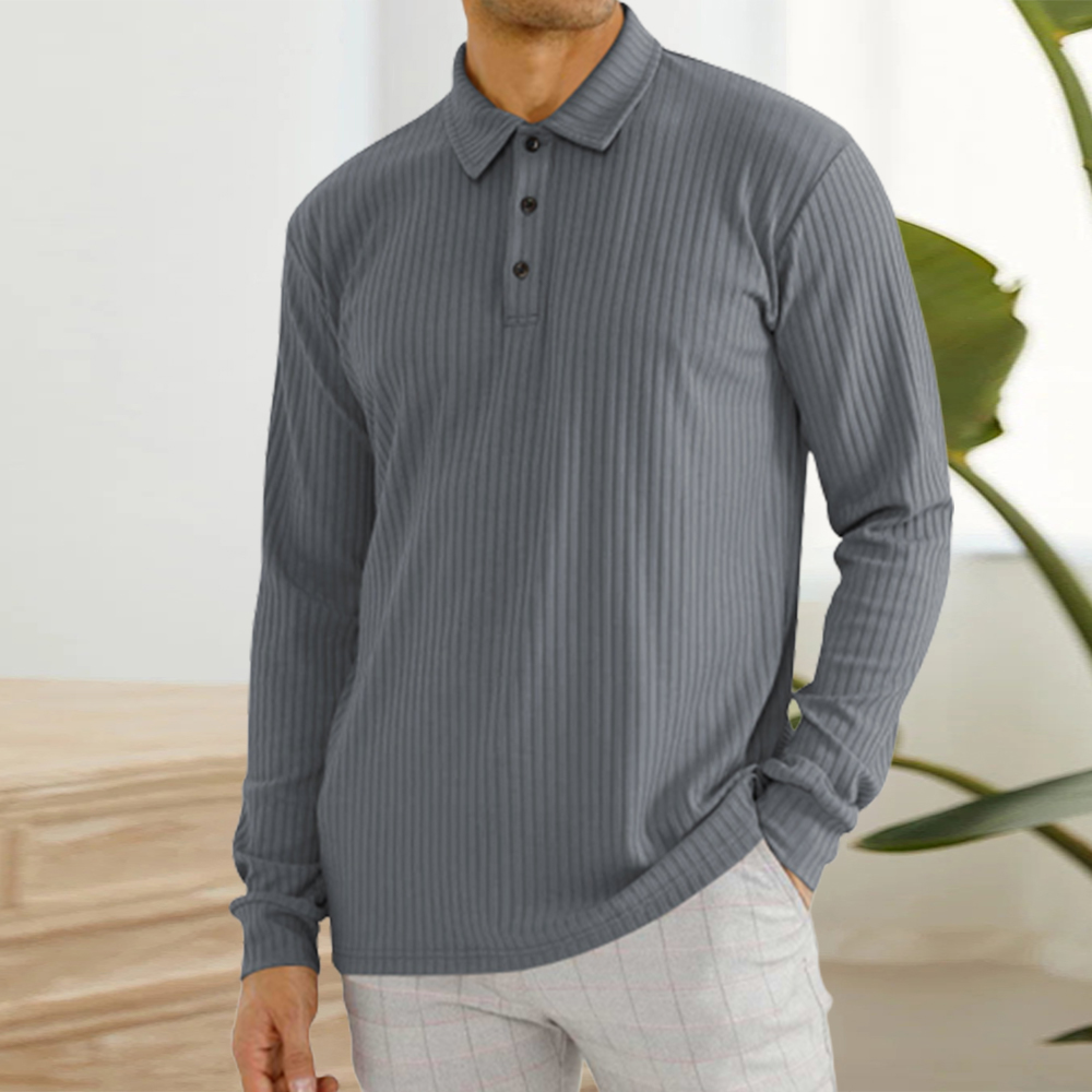 Blauschwan™ Herren Classic Casual Revers Knopf Langarm Polo Shirt