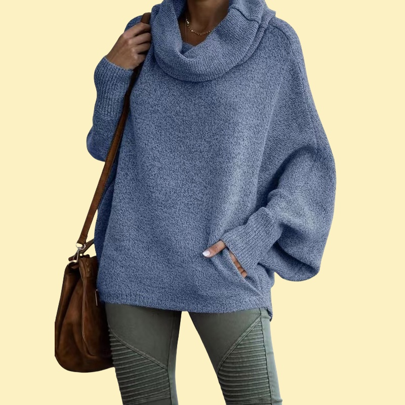 Blauschwan™ Pullover Mit Wasserfallausschnitt Und Taschen Für Damen