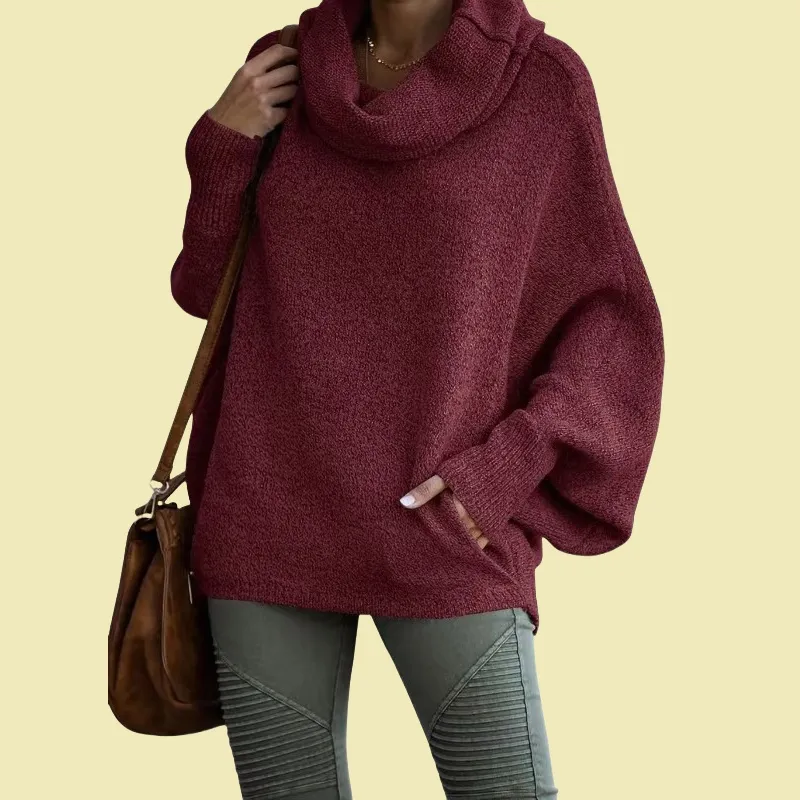 Cosline Women's turtleneck sweater with pockets