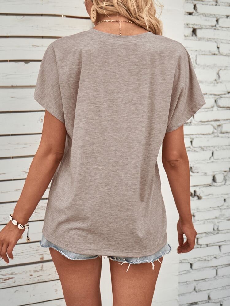 Cosline Half Button Short Sleeve Blouse