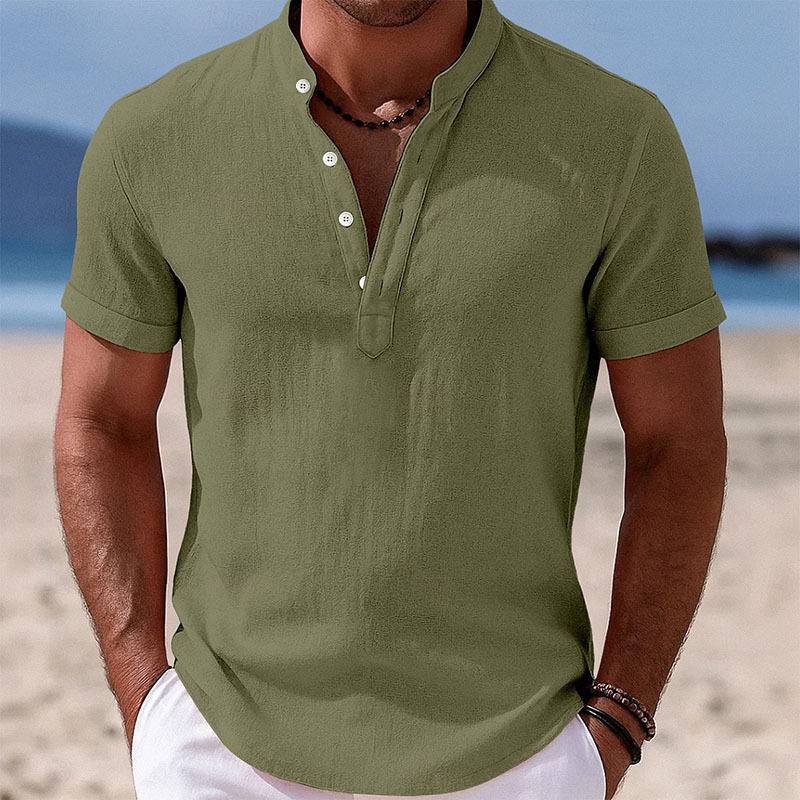 Cosline Men's linen pullover shirt