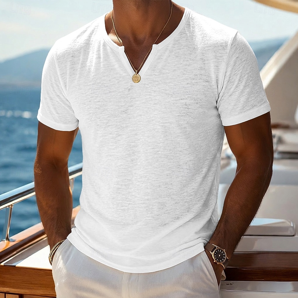 Cosline Solid color casual outdoor versatile men's short-sleeved T-shirt