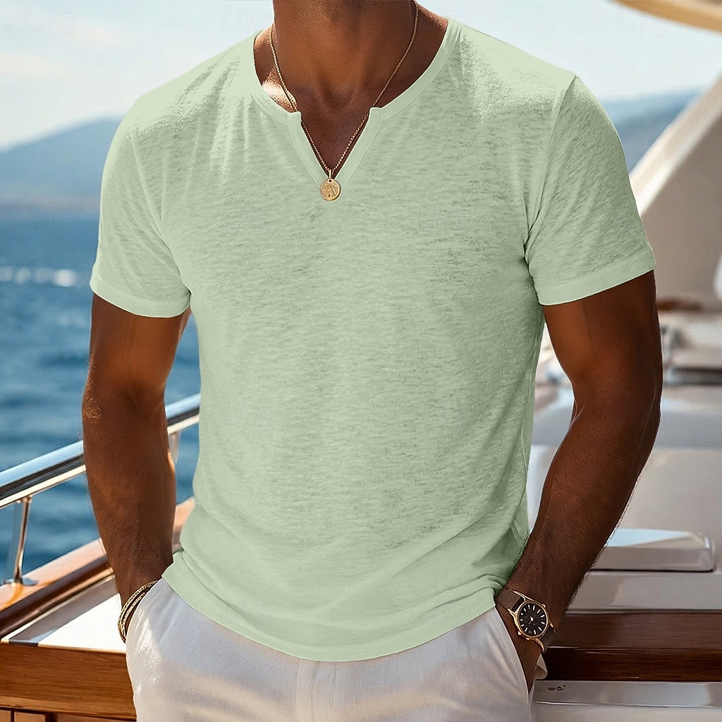 Cosline Solid color casual outdoor versatile men's short-sleeved T-shirt