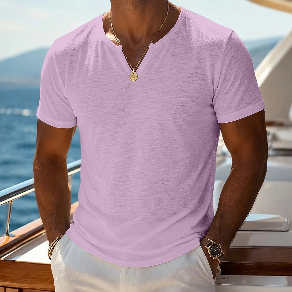 Cosline Solid color casual outdoor versatile men's short-sleeved T-shirt