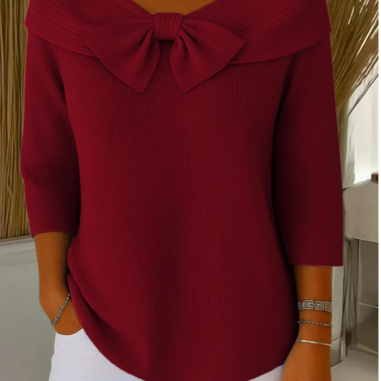Cosline Elegant Bow Knit Jumper