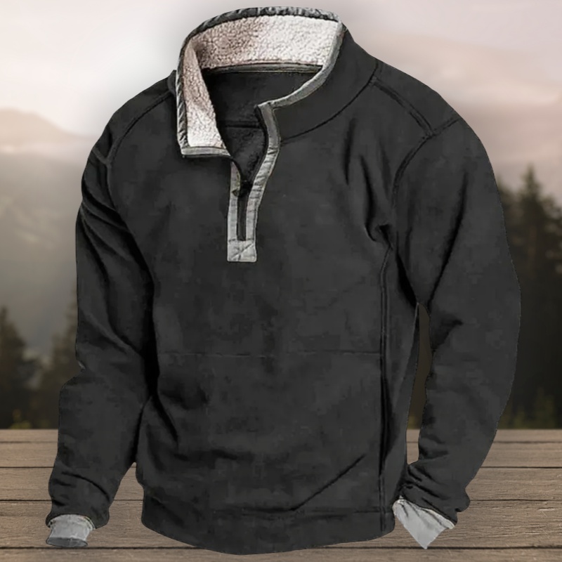 Warmes Fleece-Sweatshirt Mit Stehkragen Für Herren Im Herbst Und Winter