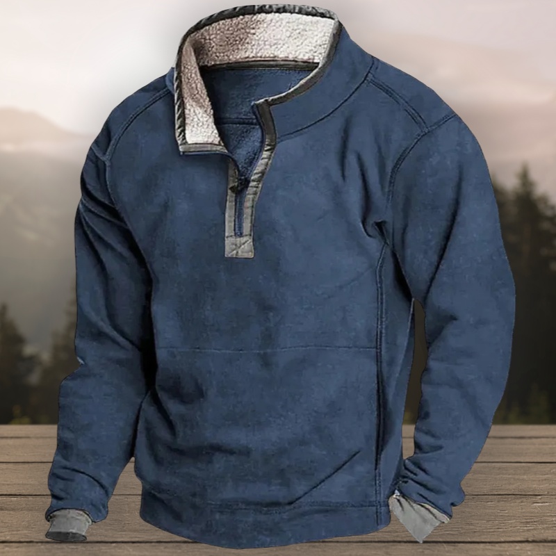 Warmes Fleece-Sweatshirt Mit Stehkragen Für Herren Im Herbst Und Winter