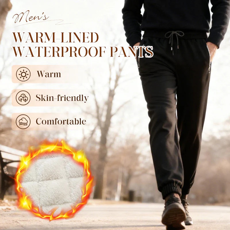 Cosline Men's Warm-Lined Waterproof Pants with Drawstring