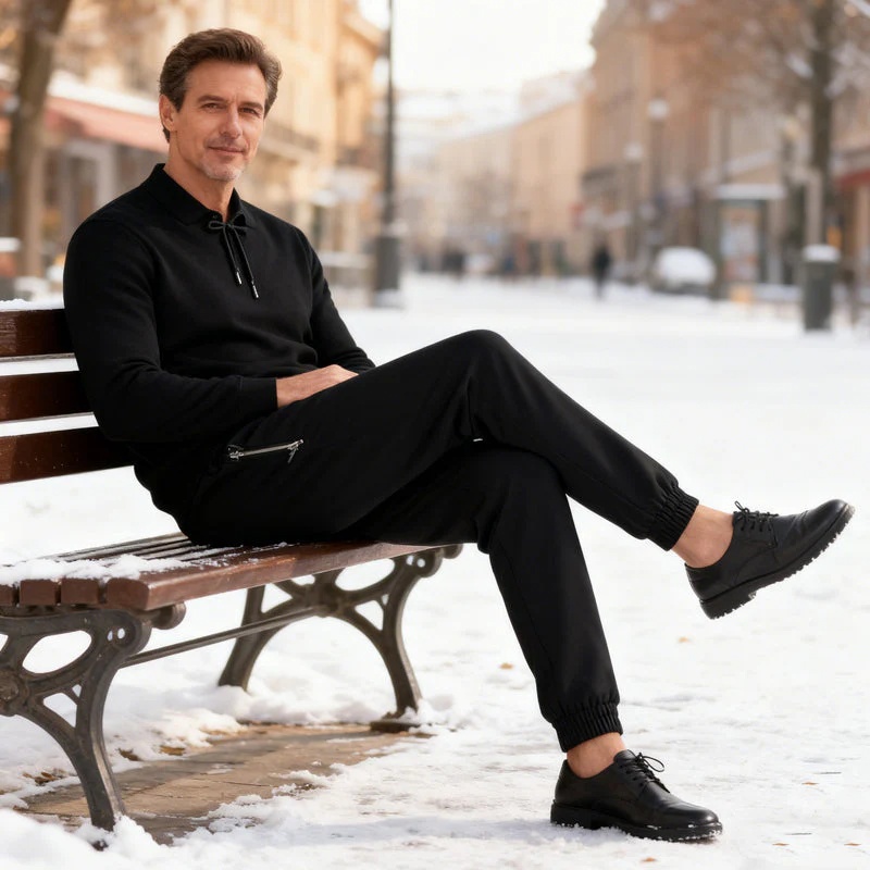 Cosline Men's Warm-Lined Waterproof Pants with Drawstring