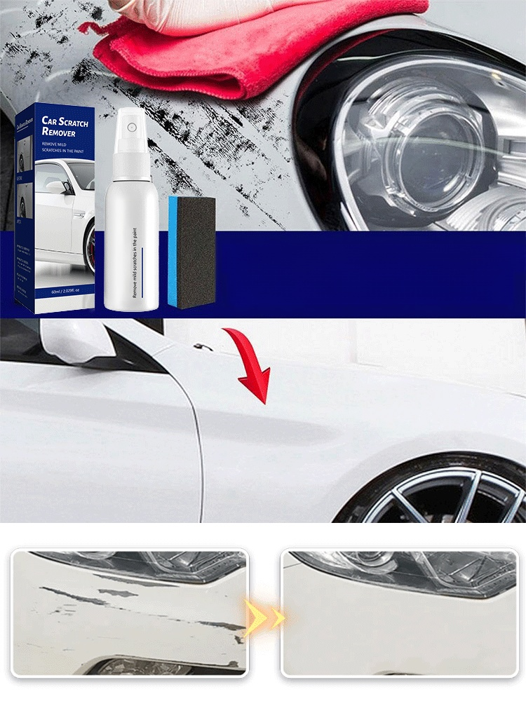 Repairs car scratches in 3 seconds! ✨ Professional-Grade Khaki Scratch Repair Spray No need for expensive repair shops! 🚫 Repair scratches and scuffs at home.