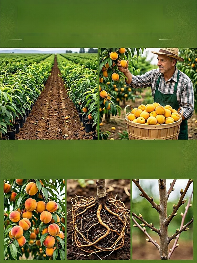 Golden peach saplings (extra-large saplings), bearing fruit the following month, 99.8% survival rate, compensation guaranteed for any dead saplings.