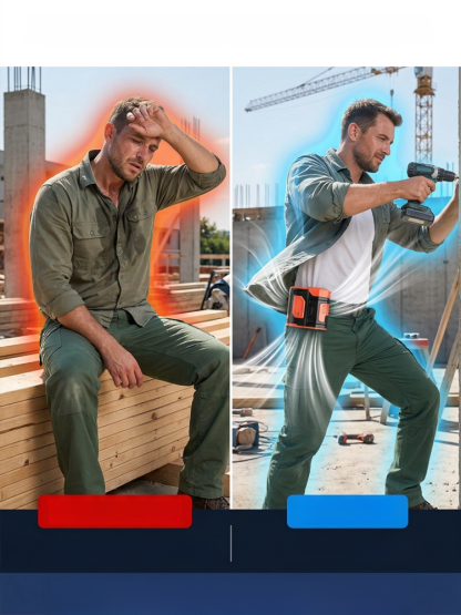 High-Speed Powerful Waist Clip Fan, Save [50%]! Instant 30°F Cooling in Seconds, End the 104°F Heat! 360° Full-Body Cooling for 2X Outdoor Work Productivity.