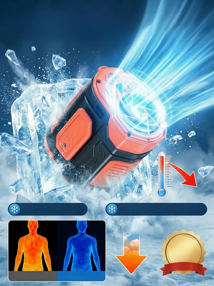 High-Speed Powerful Waist Clip Fan, Save [50%]! Instant 30°F Cooling in Seconds, End the 104°F Heat! 360° Full-Body Cooling for 2X Outdoor Work Productivity.