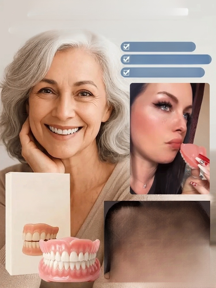  [Epic Upgrade] Premium Full Cover Dentures, Latest 3rd-gen silicone dentures: No grinding, 1min fit, natural. Pay after delivery if satisfied.