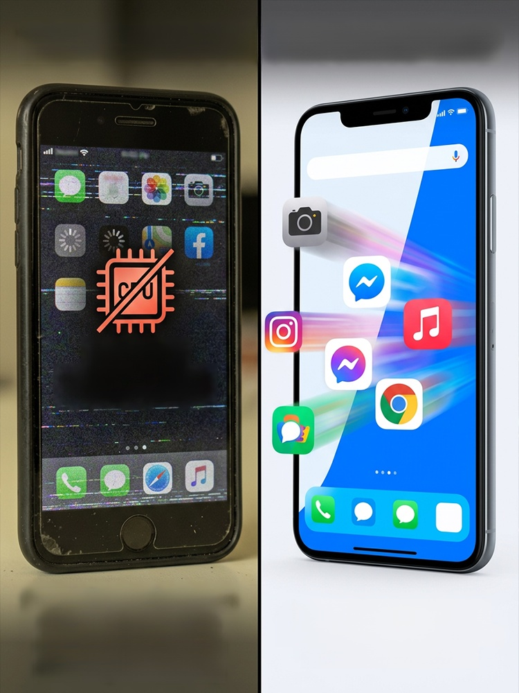 ✨ Experiencing phone lag and fast battery drain? The AI Smart Four-Port Charger revives your old phone with smooth performance and rejuvenated battery life!