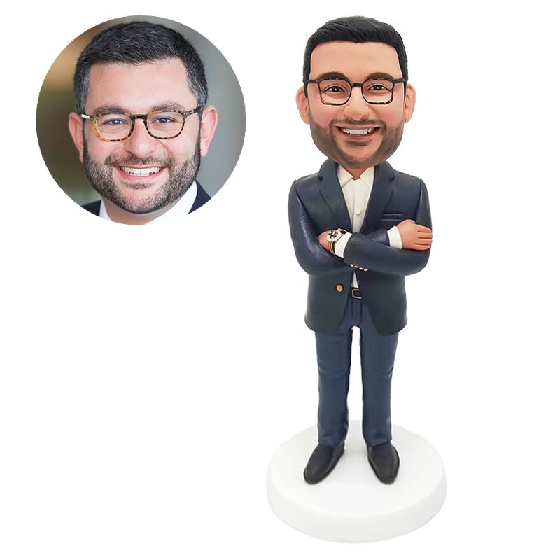 custom bobblehead figure best boss holding a coffee