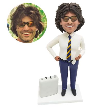 custom bobblehead figure male engineer