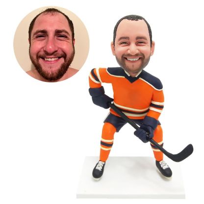custom bobblehead figure hockey player left handed shooting