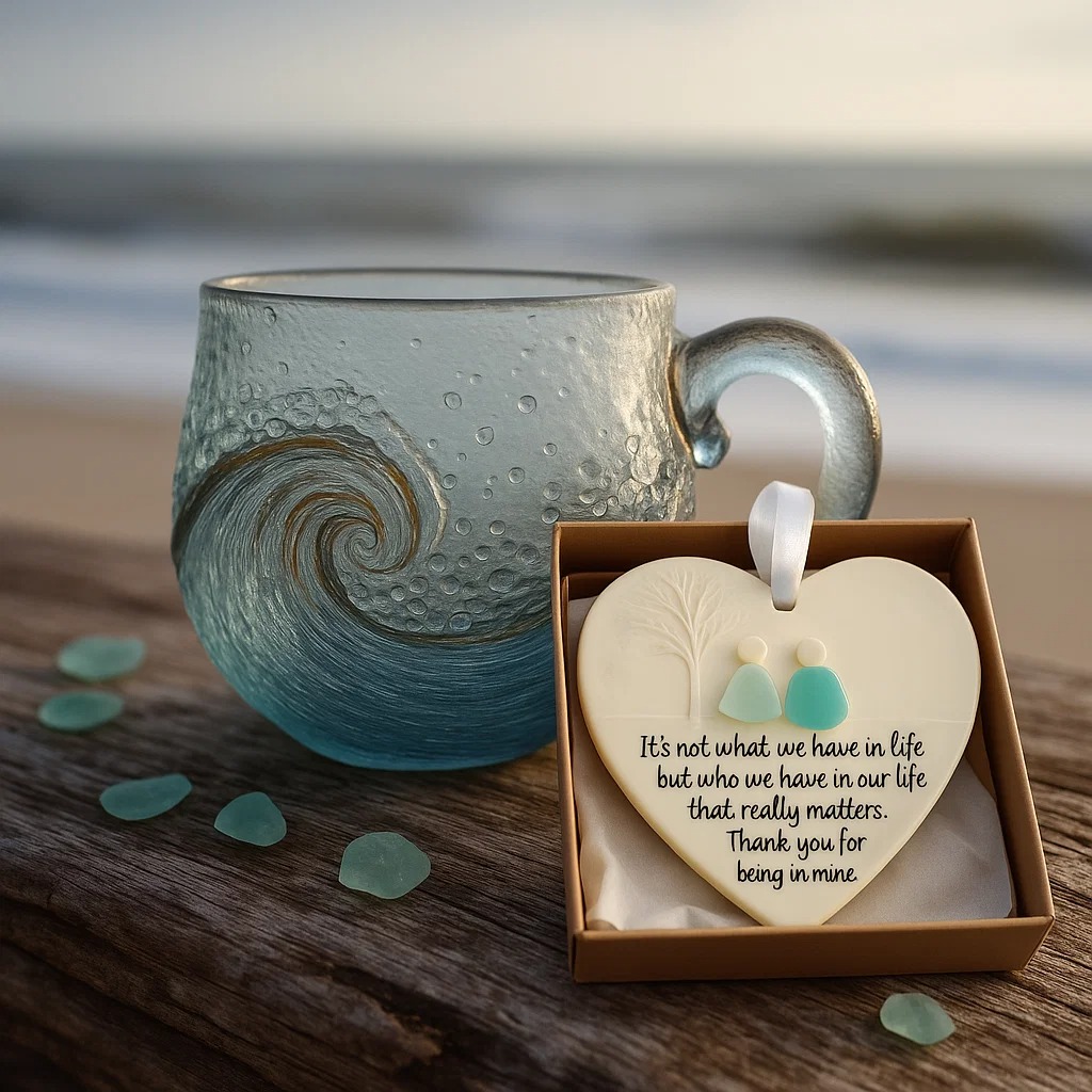 🎄Christmas Best Gifts🔥 Unique Handcrafted Sea Glass Ocean Wave Mug🎁Free Gifts