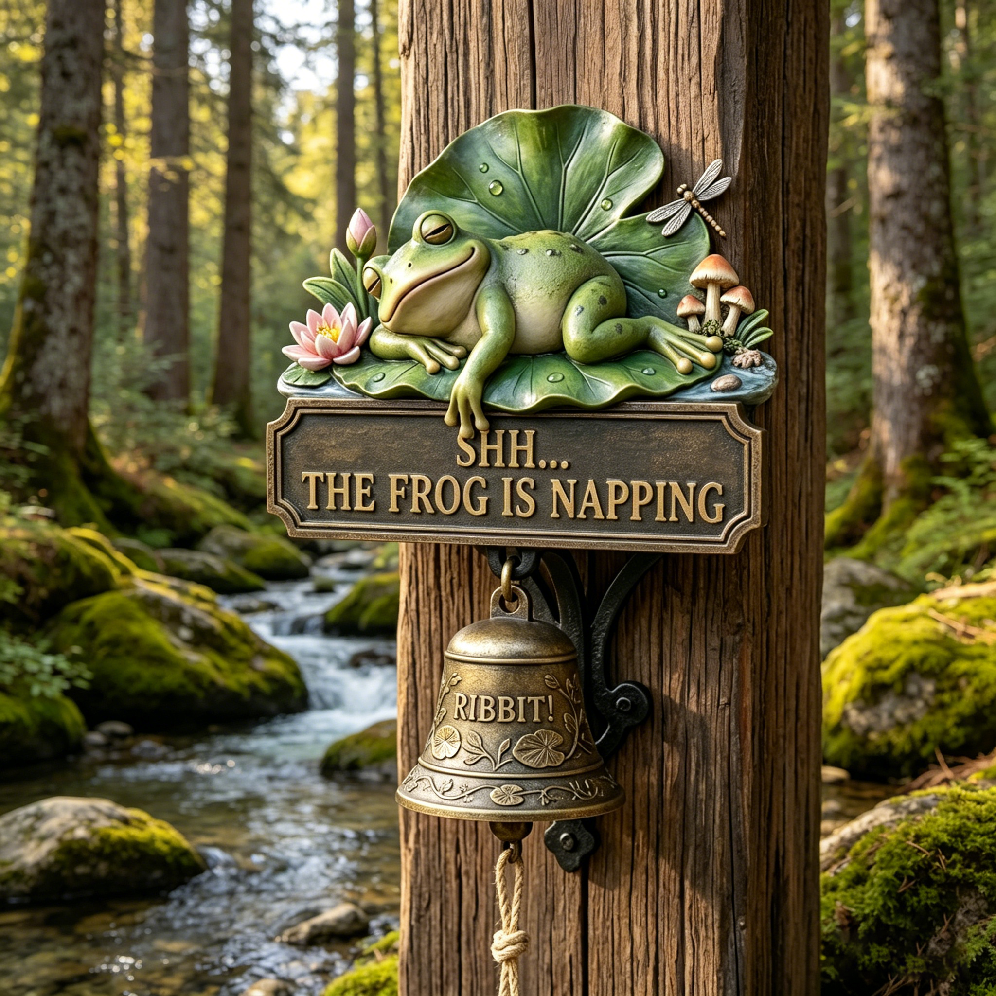 Shh... The Frog Is Napping Wall Bell🐸