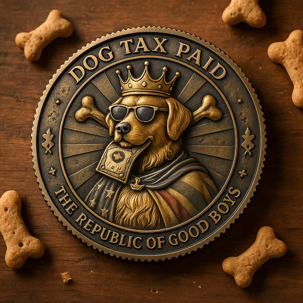 🐾 Dog Tax Paid Coin – The Republic of Good Boys