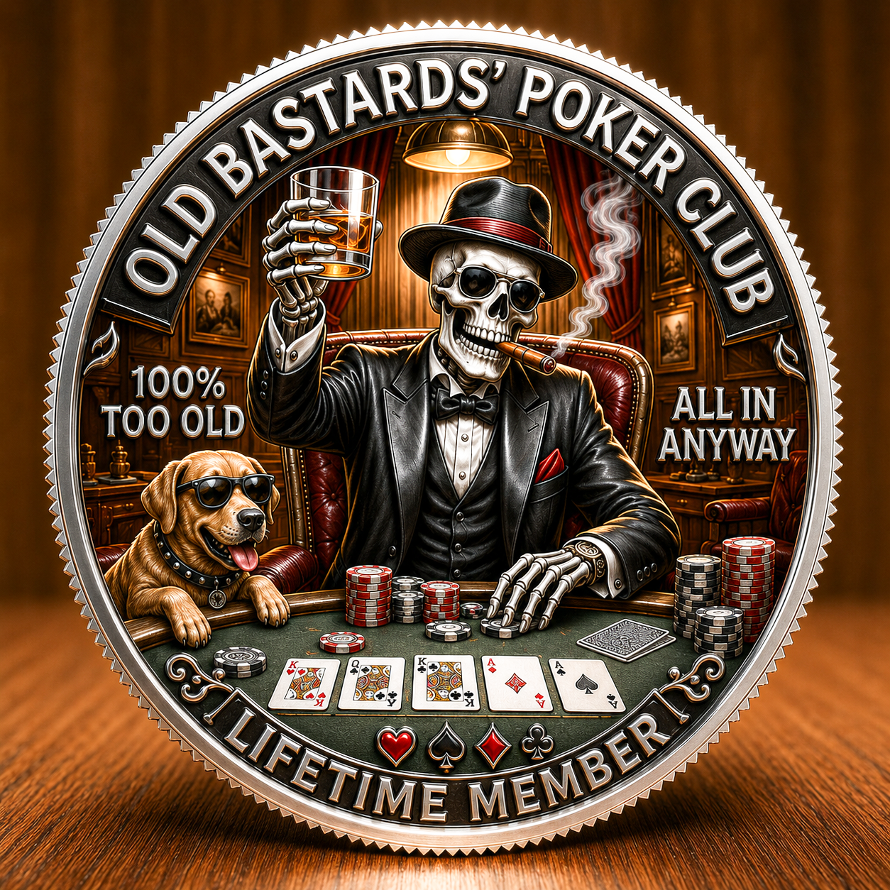 👍Last Day 60% OFF- OLD BASTARDS’ POKER CLUB Coin – Lifetime Member Edition 🃏