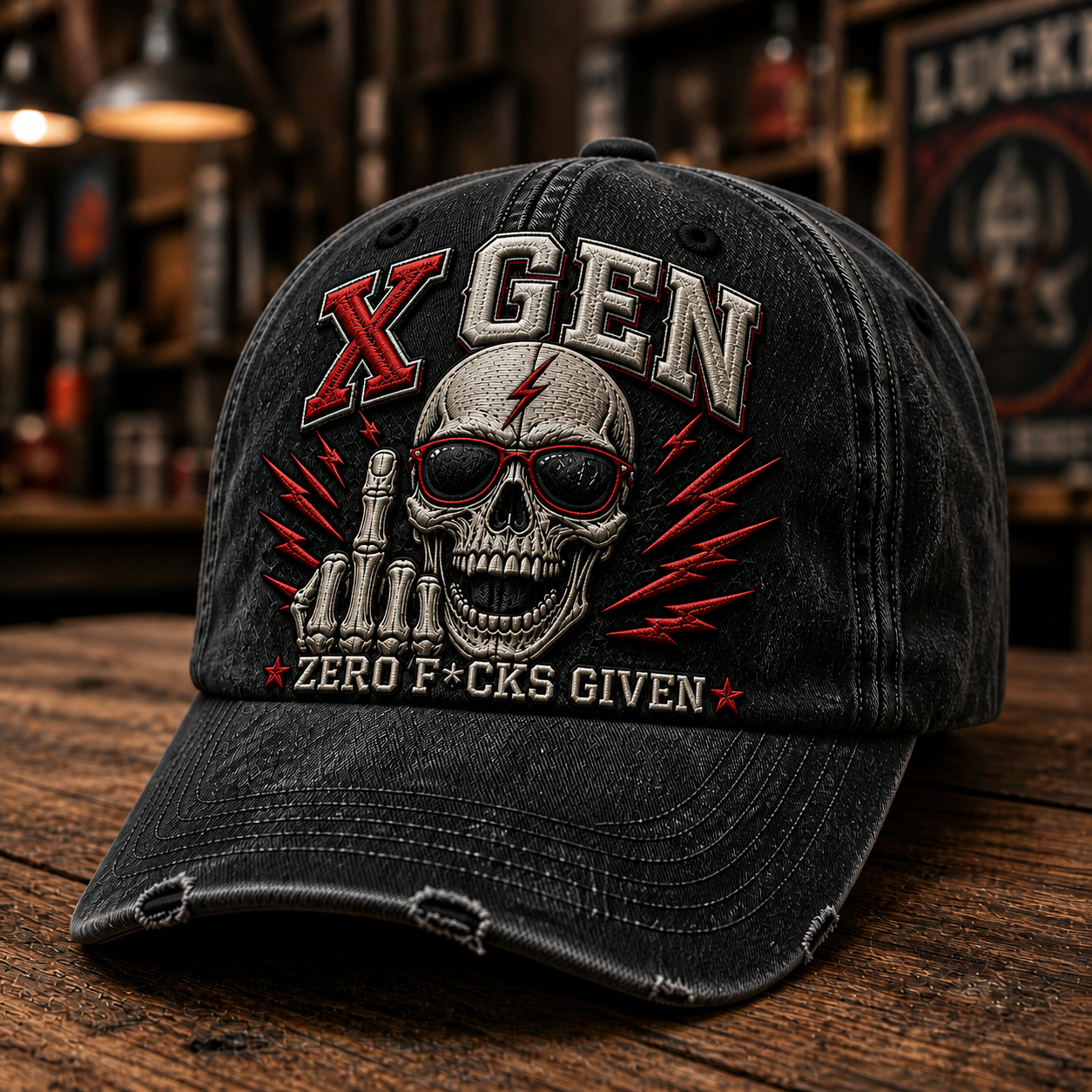 🧢 Zero F*cks Given – X Gen Edition Vintage Cap – Bold, Rebellious & Perfect for Rockers!