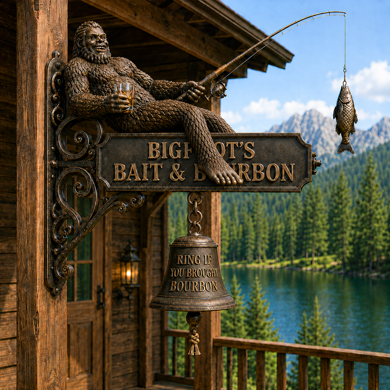 Bigfoot’s Bait & Bourbon Bell 🦶🔔🍺🎣