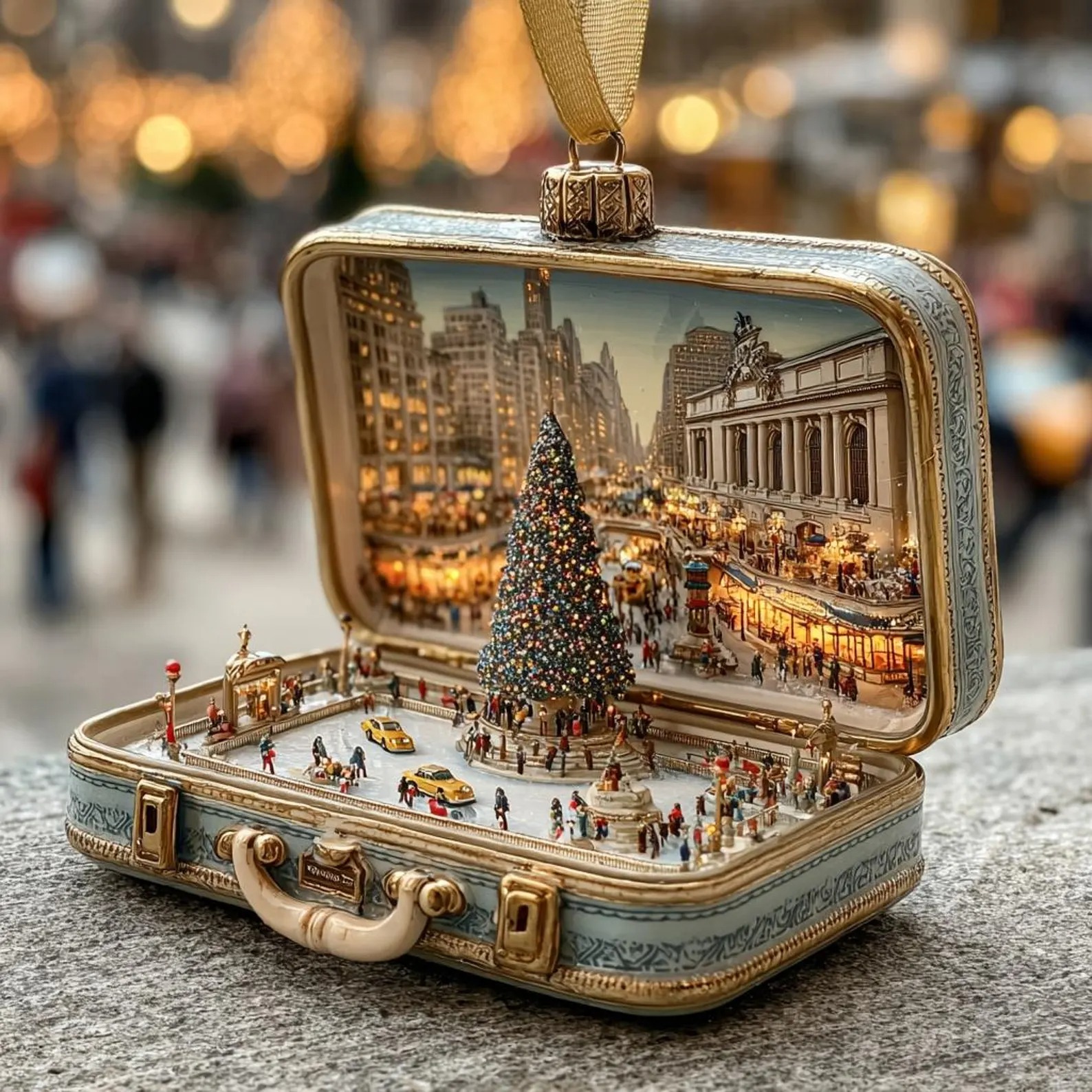 New York Christmas Square Ornament 🎄
