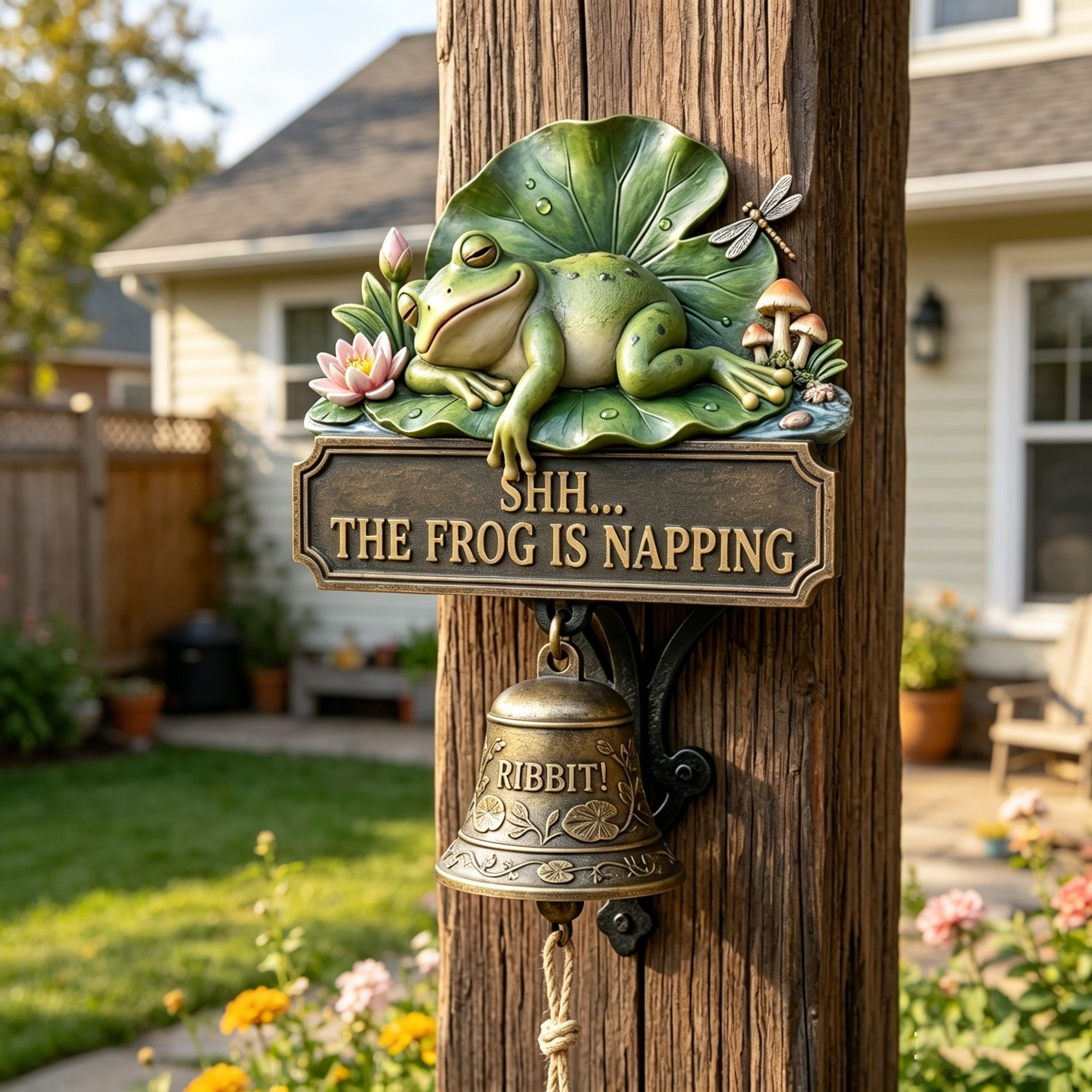 Shh... The Frog Is Napping Wall Bell🐸