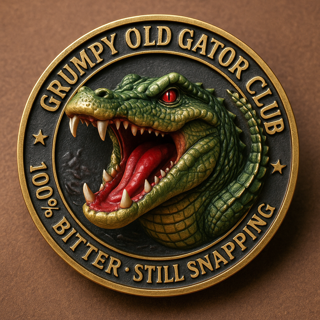🏆Flash Sale 60% OFF - Grumpy Old Gator Club Challenge Coin – “Bite Harder” Edition