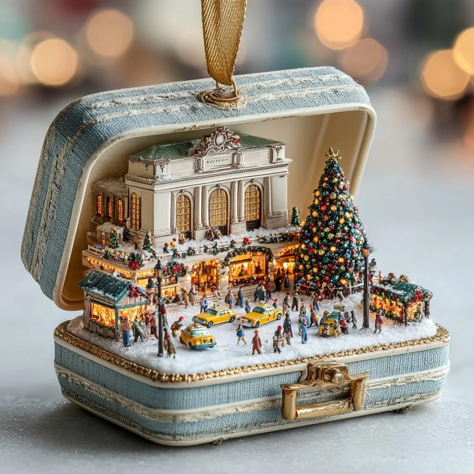 New York Christmas Square Ornament 🎄