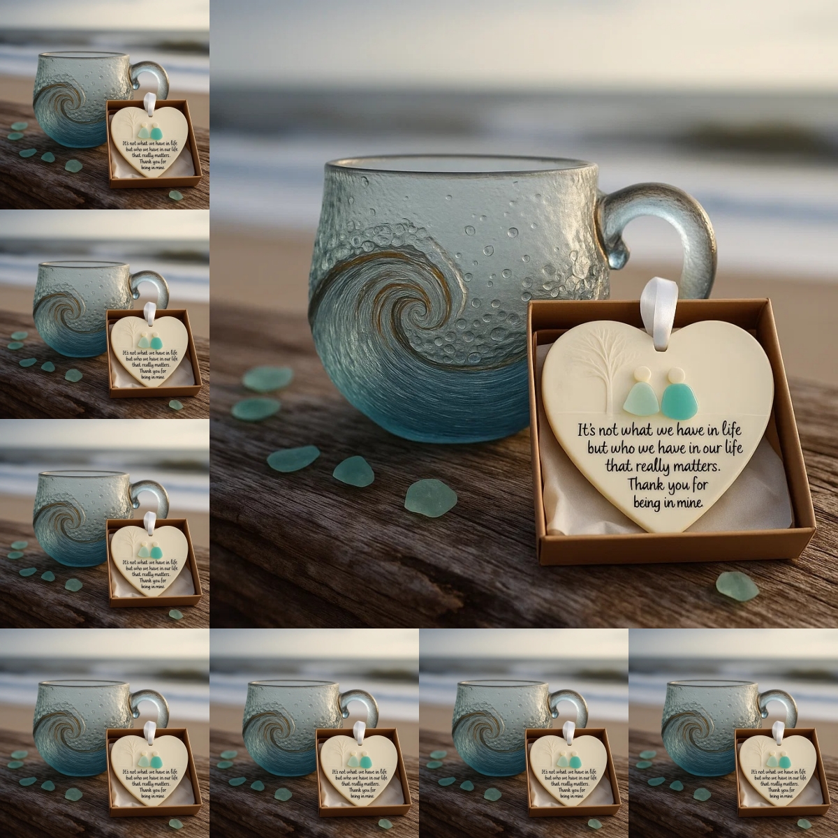 🎄Christmas Best Gifts🔥 Unique Handcrafted Sea Glass Ocean Wave Mug🎁Free Gifts