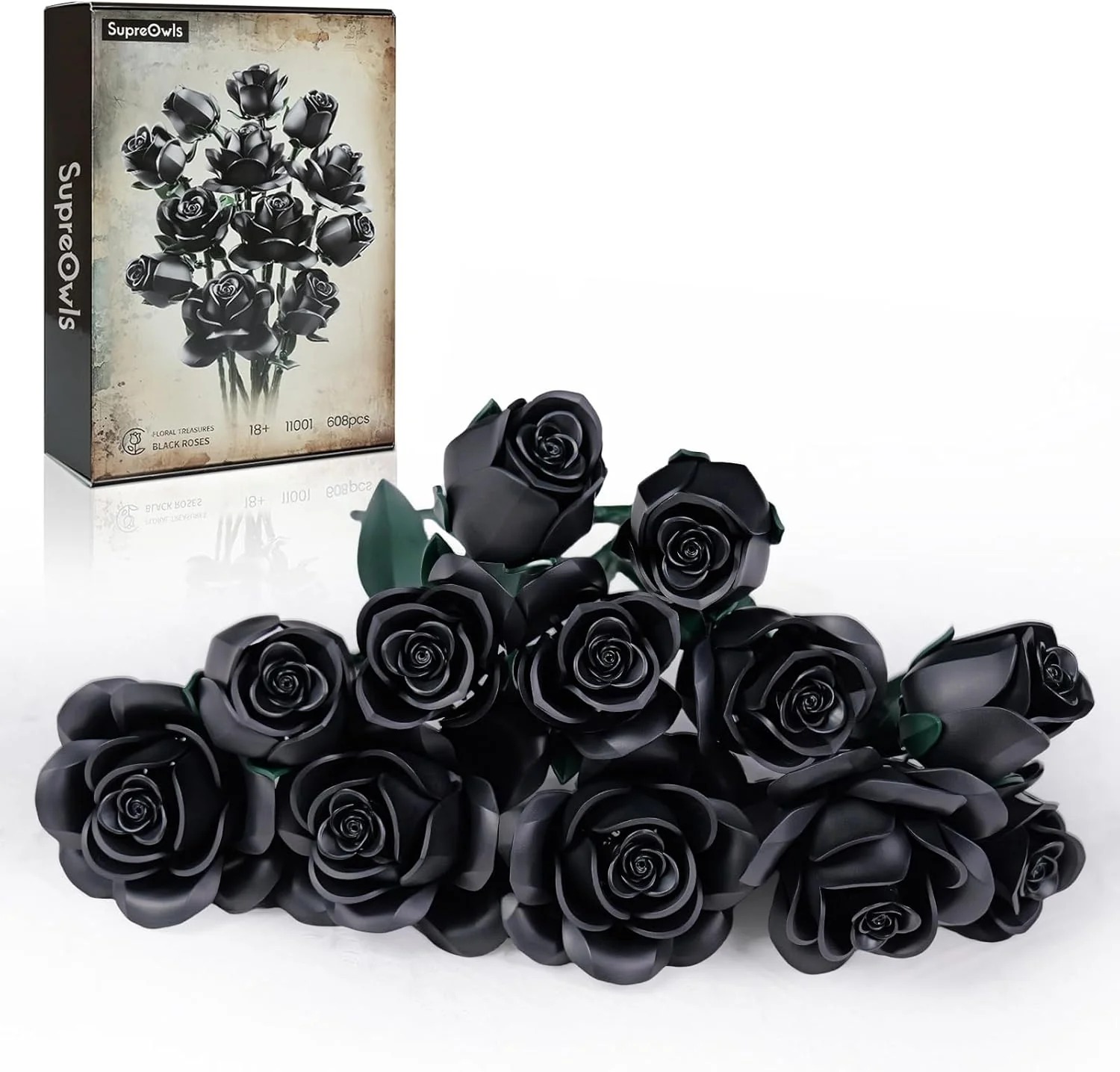 Bloom in Pieces – Black Rose Building Set 🌹